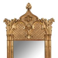 A Gothic Revival Giltwood and Gesso Pier Glass