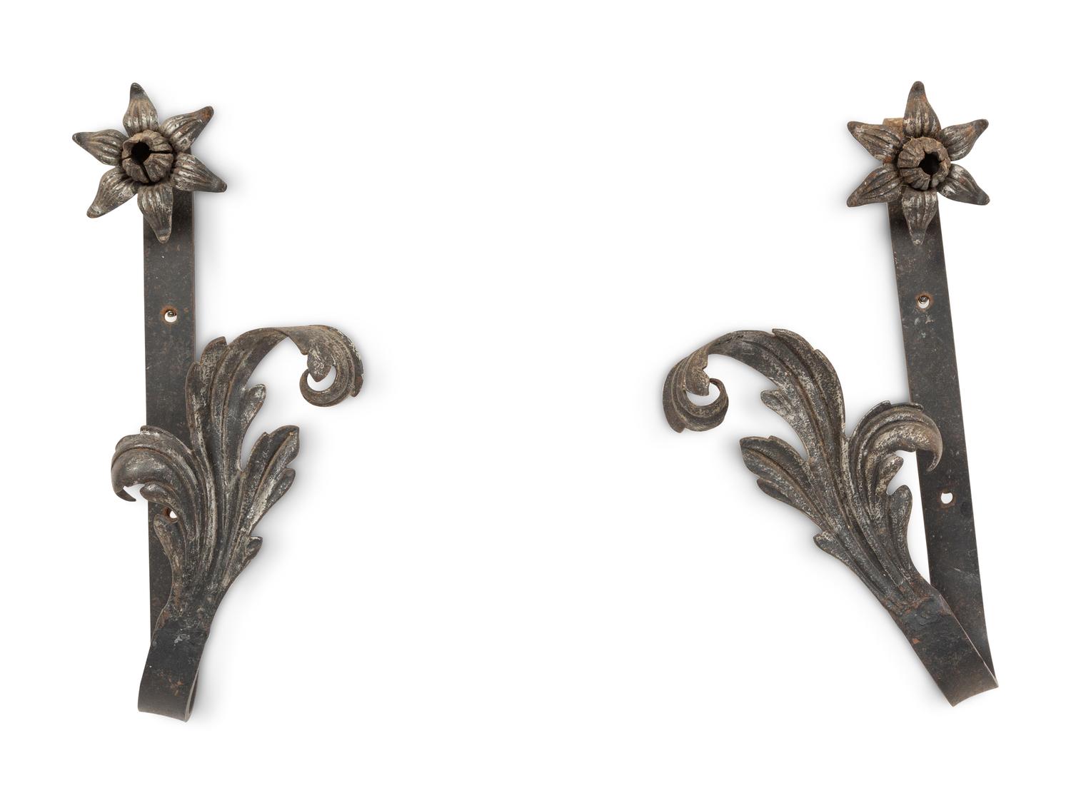 Two Pairs of Wrought Iron Curtain Tiebacks