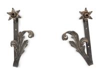 Two Pairs of Wrought Iron Curtain Tiebacks