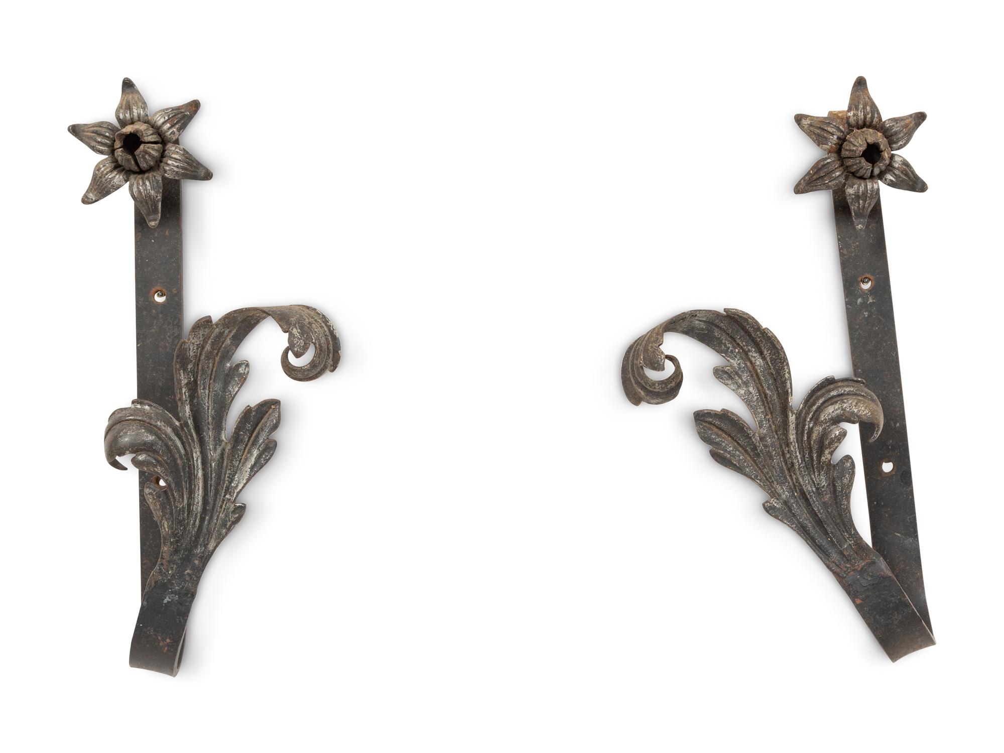 Two Pairs of Wrought Iron Curtain Tiebacks