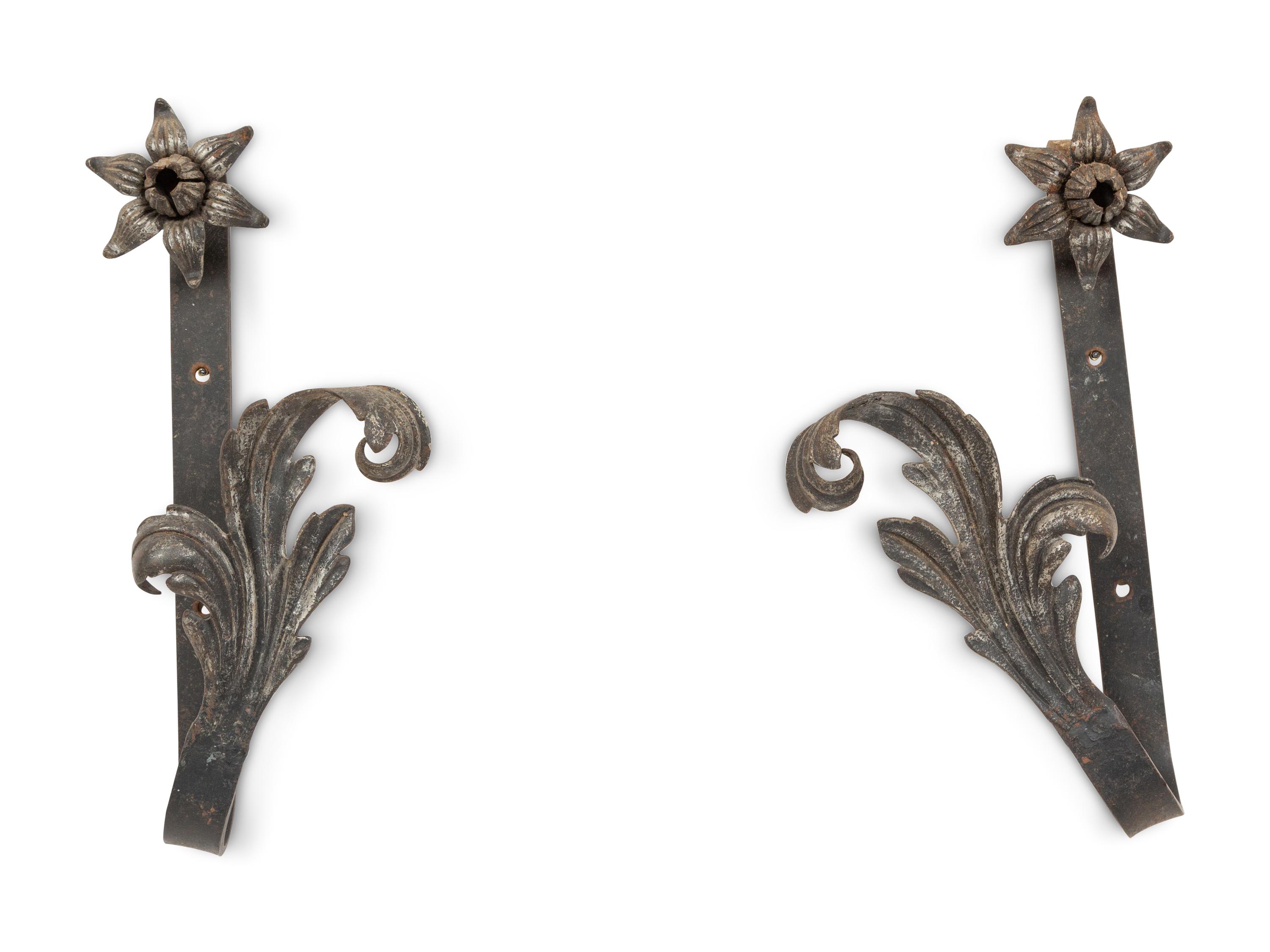 Two Pairs of Wrought Iron Curtain Tiebacks