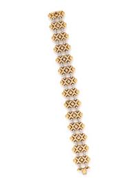 ROBERTO COIN, BICOLOR GOLD AND DIAMOND BRACELET