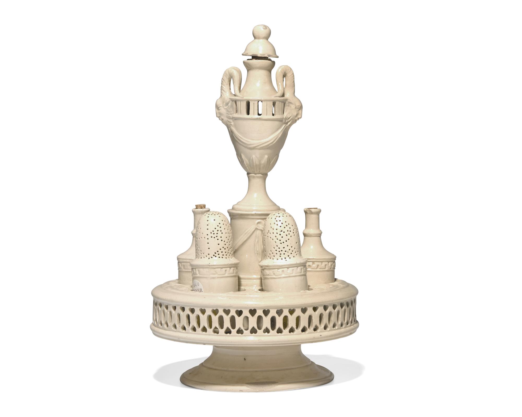 An English Creamware Cruet Set