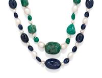 COLLECTION OF CULTURED PEARL AND GEMSTONE NECKLACES
