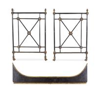 An Empire Style Painted and Parcel Gilt Iron Daybed
