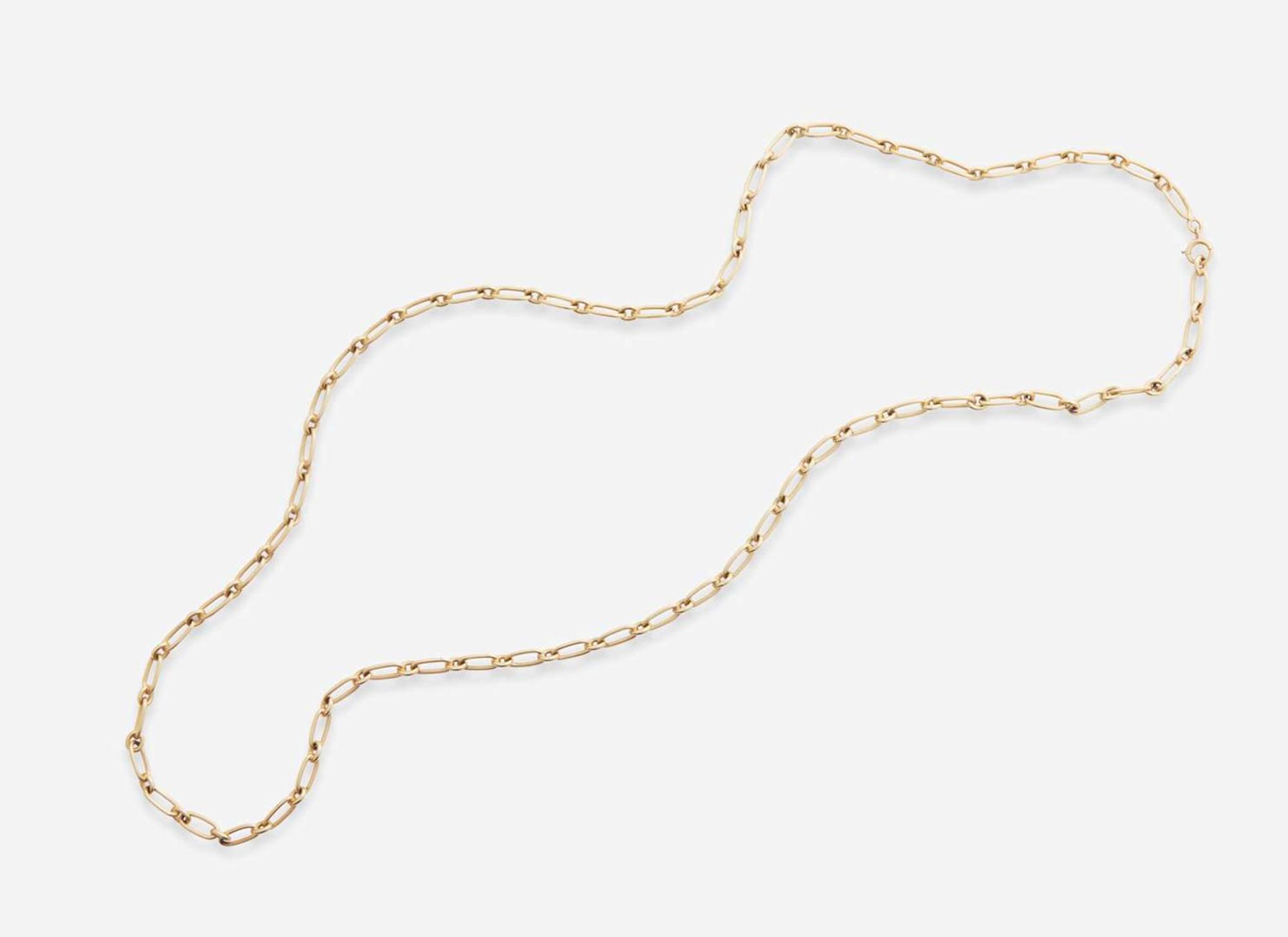 A 14K Yellow Gold Oval Link Necklace