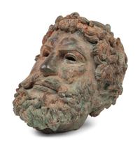 A Classical Style Bronze Head of Zeus, After the Antique