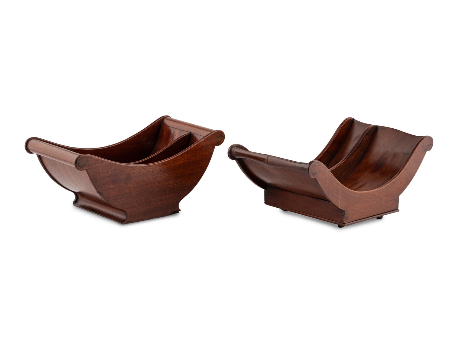 Two English Mahogany Cheese Cradles
