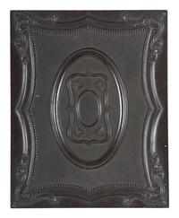 [EARLY PHOTOGRAPHY]. Double half plate Union case with geometric design.