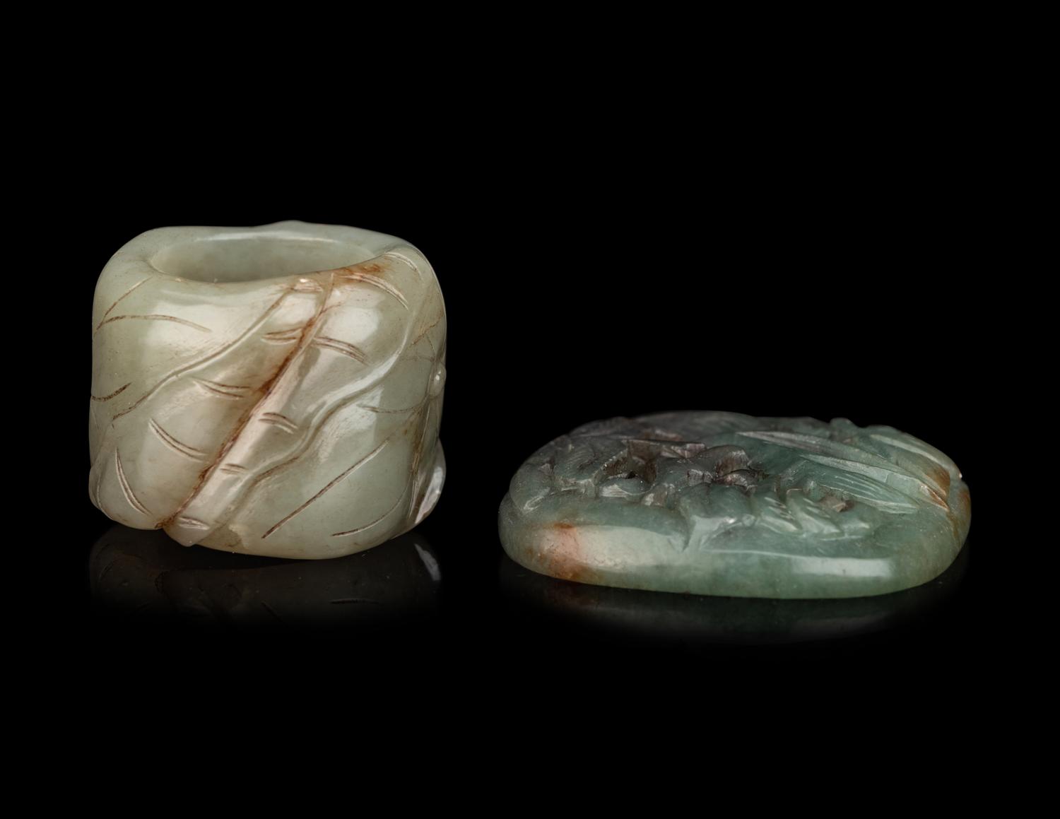 Two Chinese Celadon Jade Articles