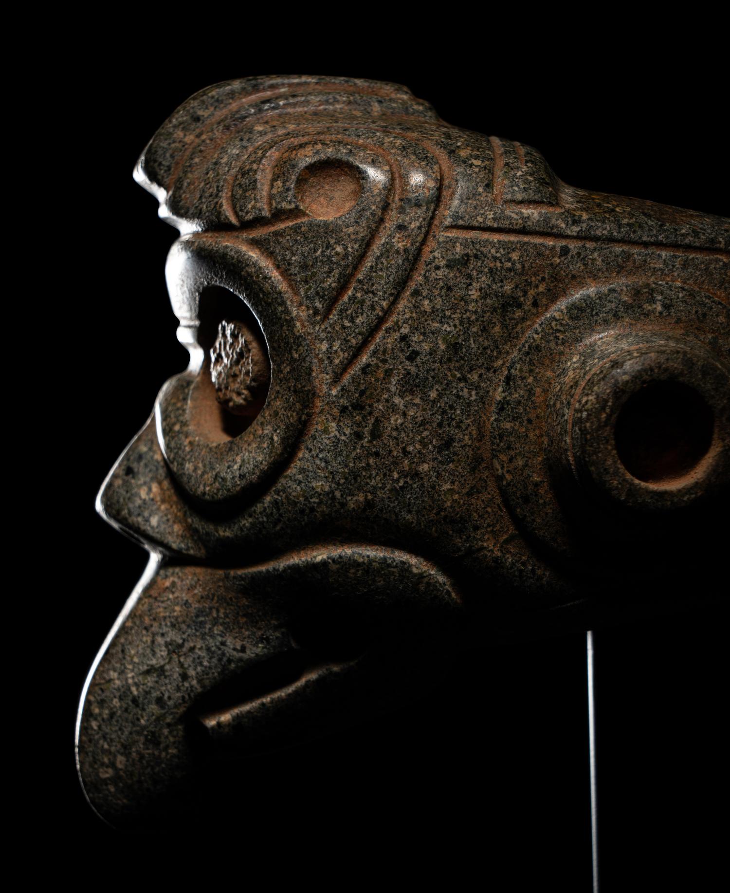 A Costa Rican Jade Anthropomorphic Mace Head
