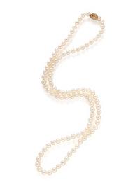 CULTURED PEARL AND DIAMOND NECKLACE
