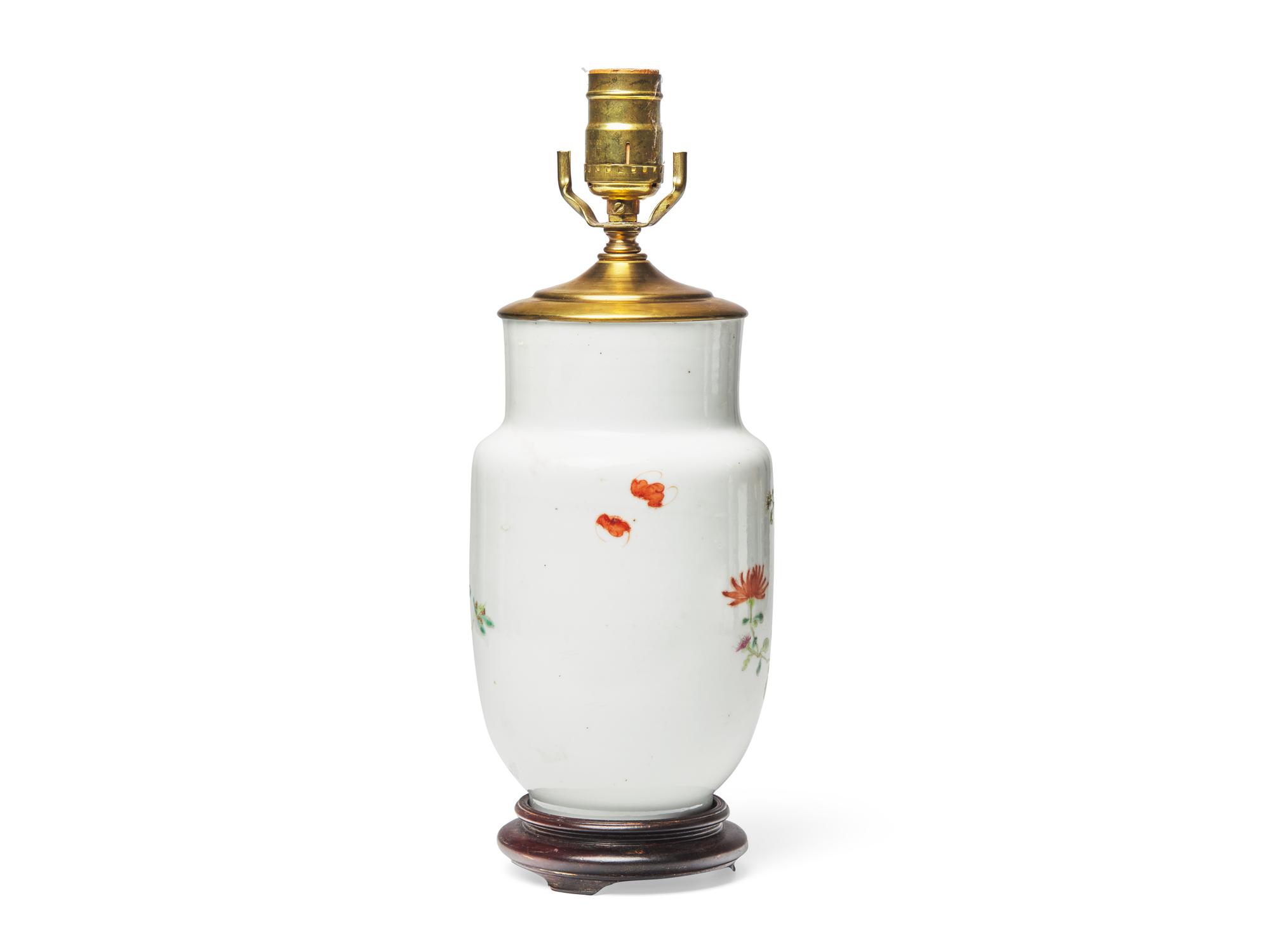 A Chinese Porcelain Vase Mounted as a Lamp