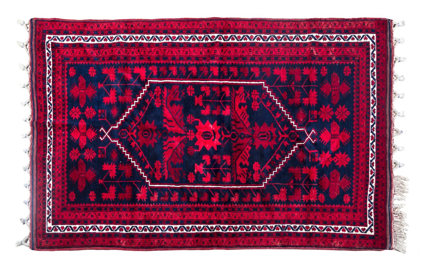 An Afghan Wool Rug 6 feet x 4 feet.