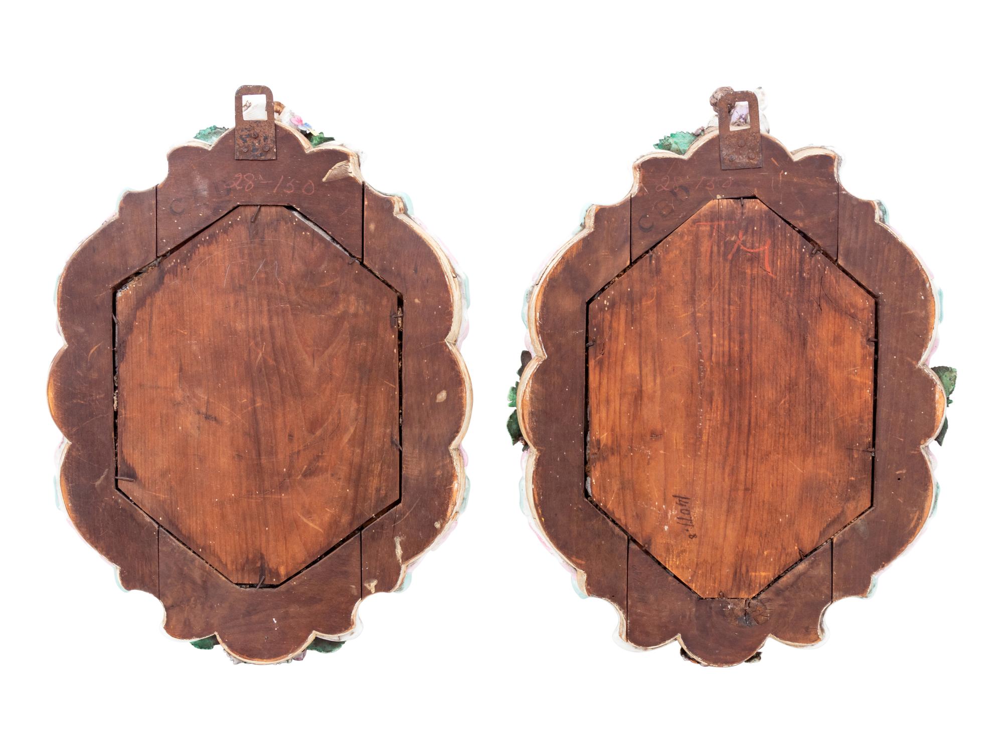 A Pair of Continental Porcelain Girandole Mirrors