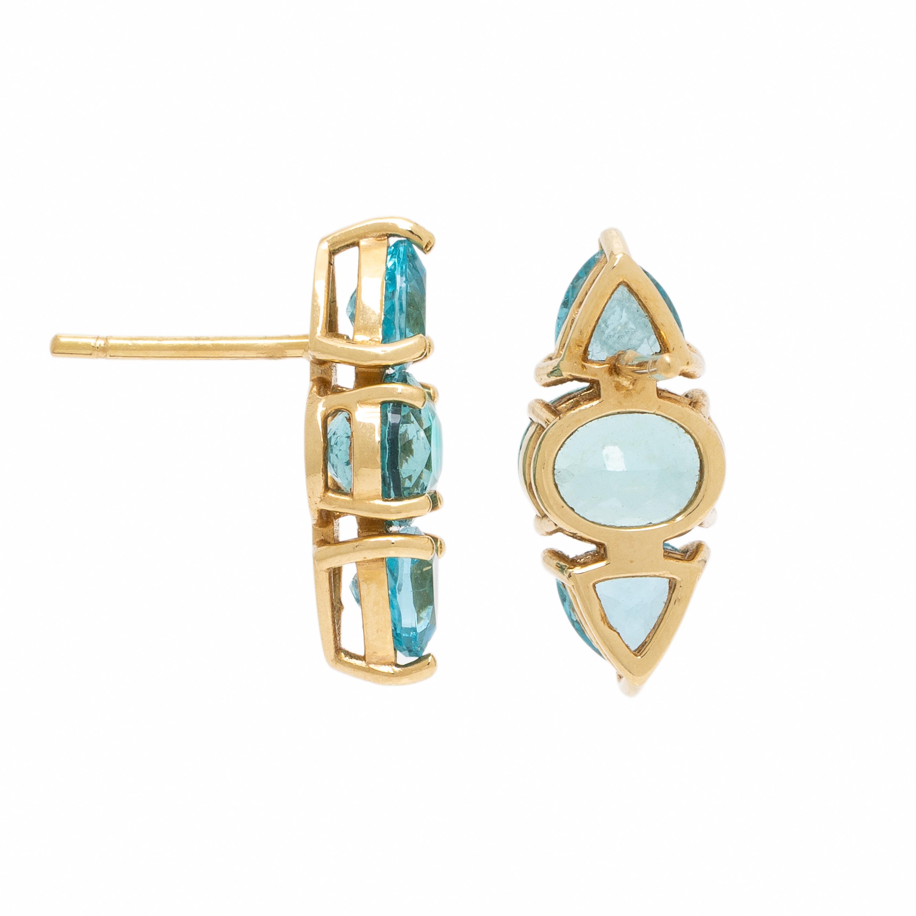 Karma El Khalil, 'Astraea', Aquamarine and Apatite Earrings
