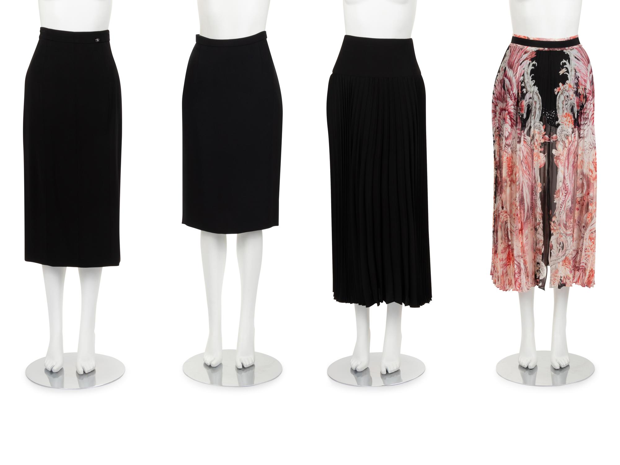 Four Designer Skirts: One Cavalli, One Chanel, One Dior and One Valentino