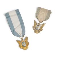 Two Enameled Gold Daughters of the Cincinnati Badges