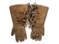 Plateau Beaded Hide Gauntlets, with Butterflies