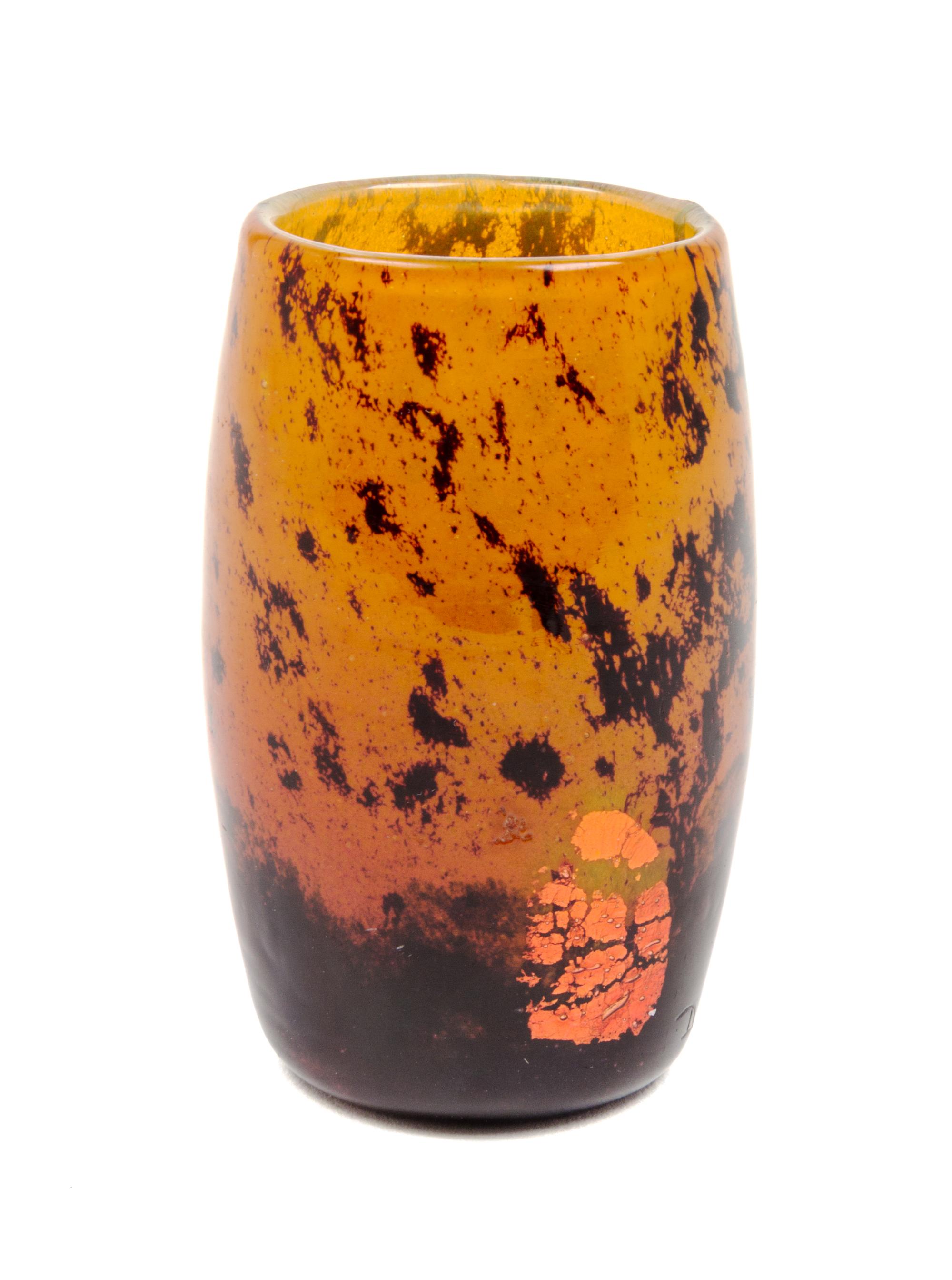 A Daum Modeled Glass Cabinet Vase Height 3 3/8 inches.