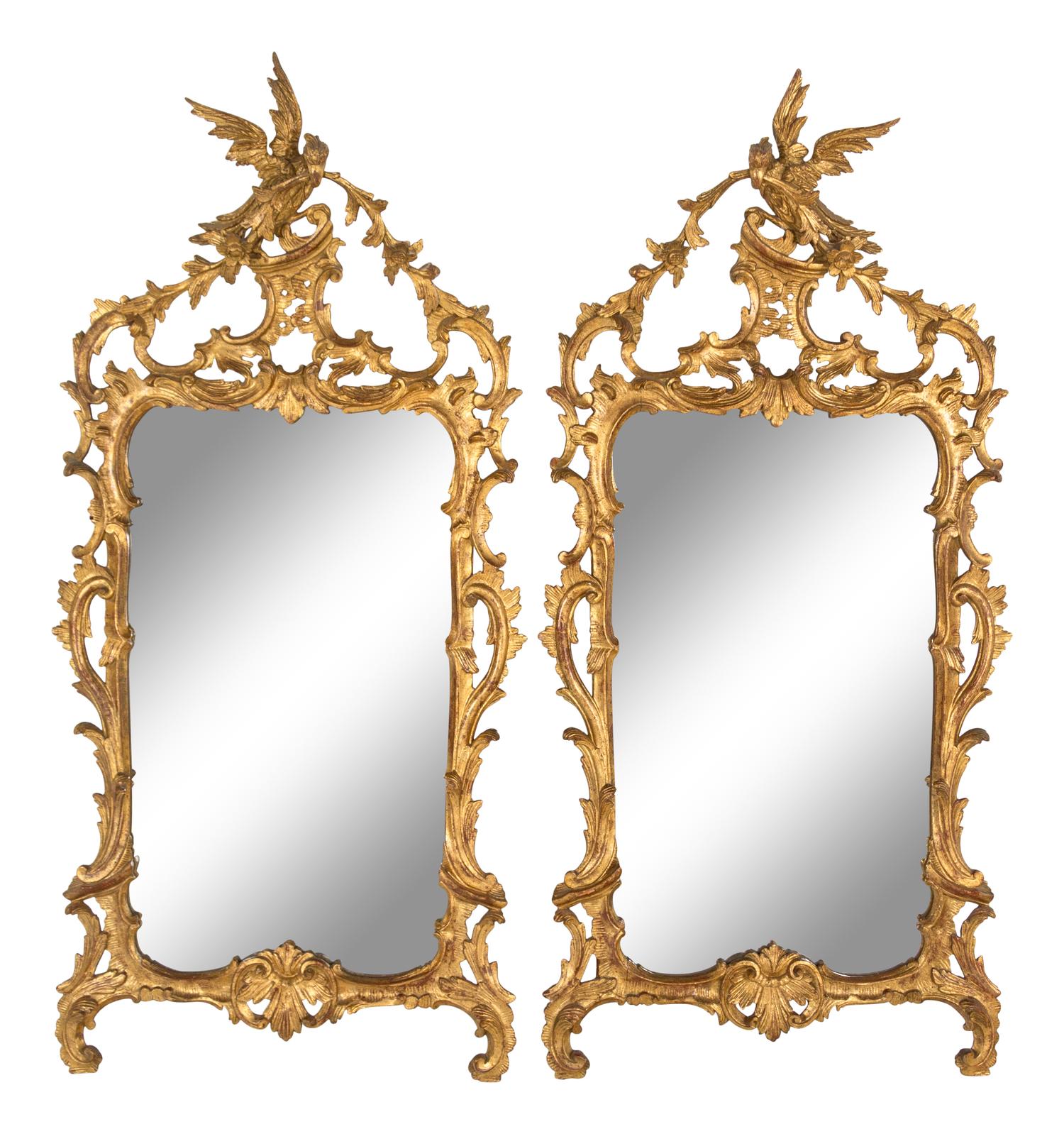 A Pair of George III Style Giltwood Mirrors
