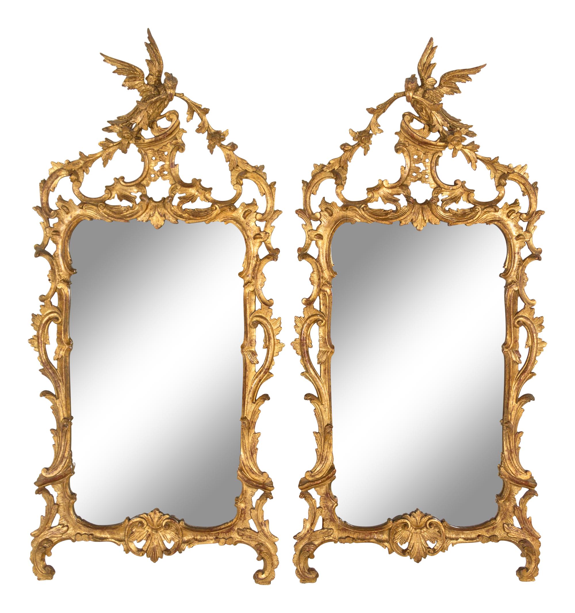 A Pair of George III Style Giltwood Mirrors