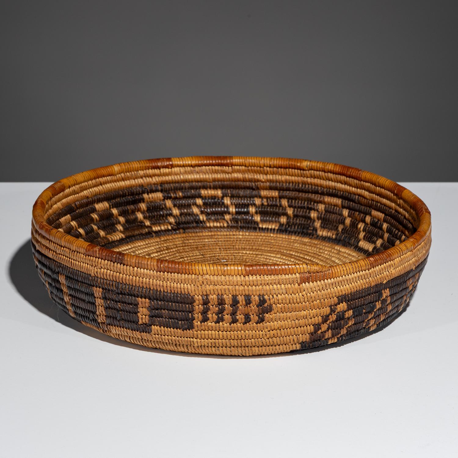 California Mission Basket, with Rattlesnake Design