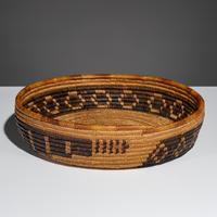 California Mission Basket, with Rattlesnake Design