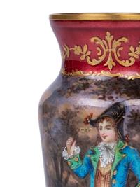 A French Enameled Metal Cabinet Vase