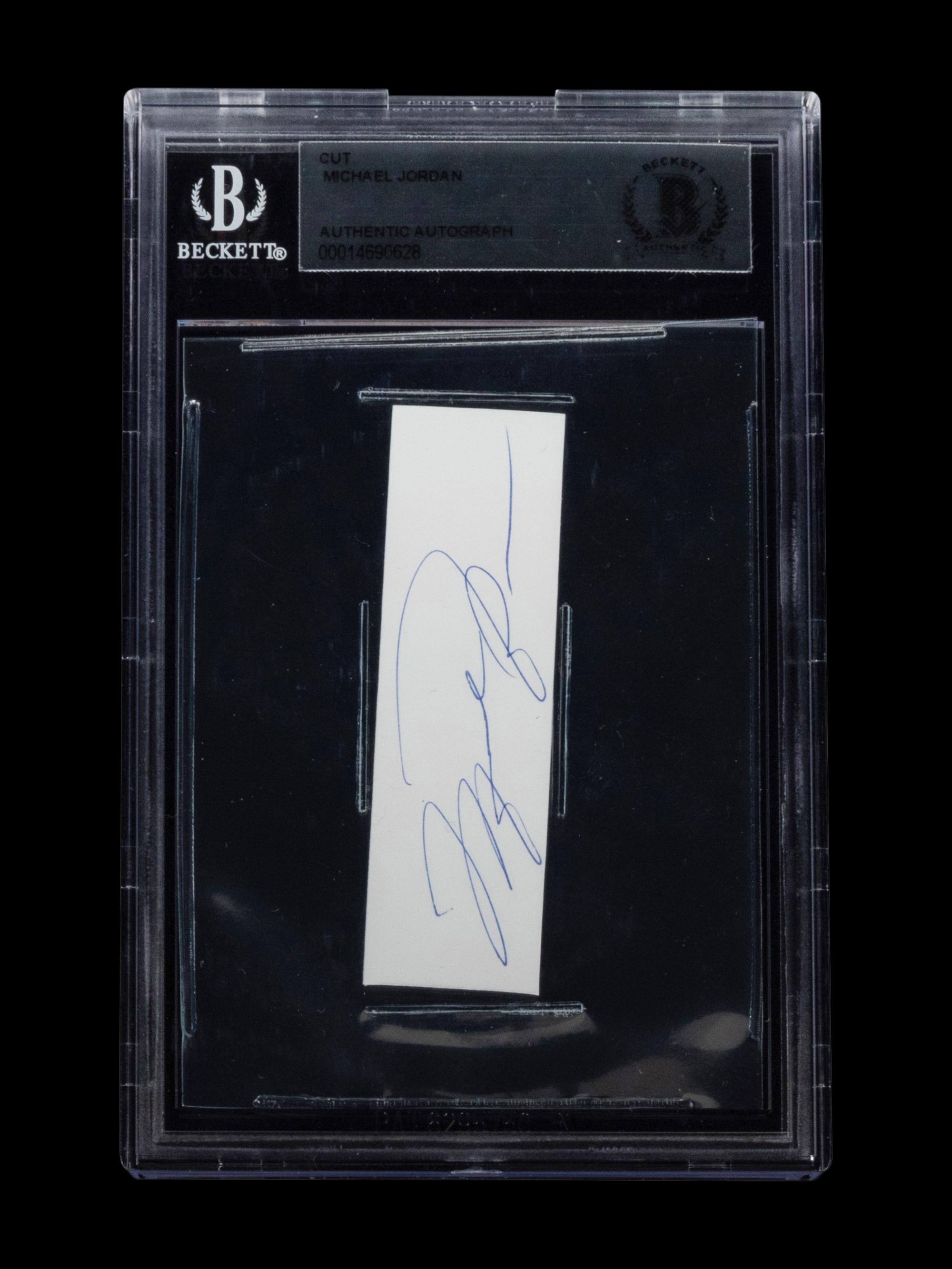 A Michael Jordan Signed Autograph Cut (Beckett Authentication Services BAS Certified)