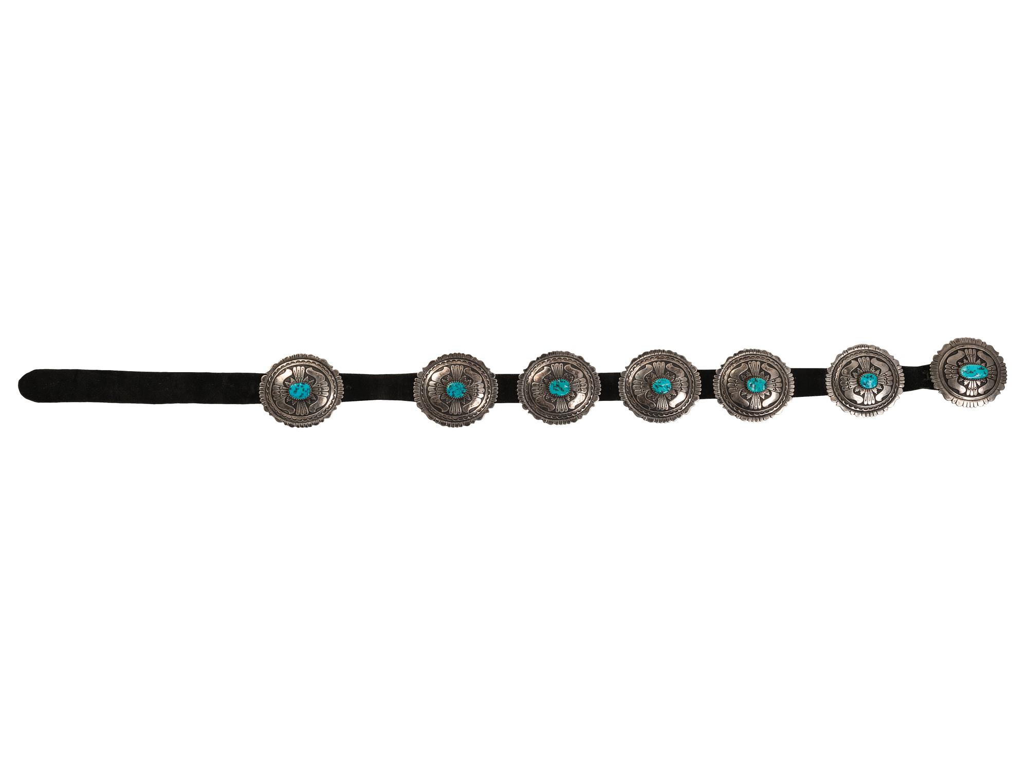 Sterling Silver and Turquoise Concha Belt