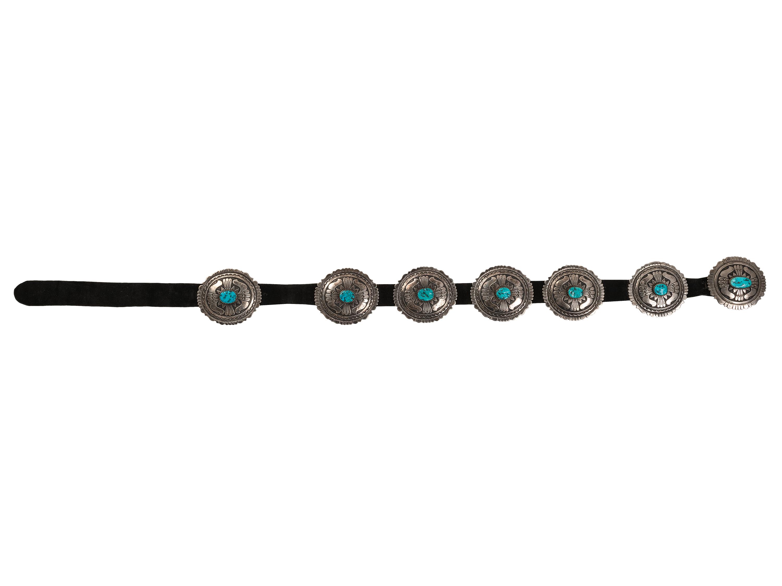 Sterling Silver and Turquoise Concha Belt