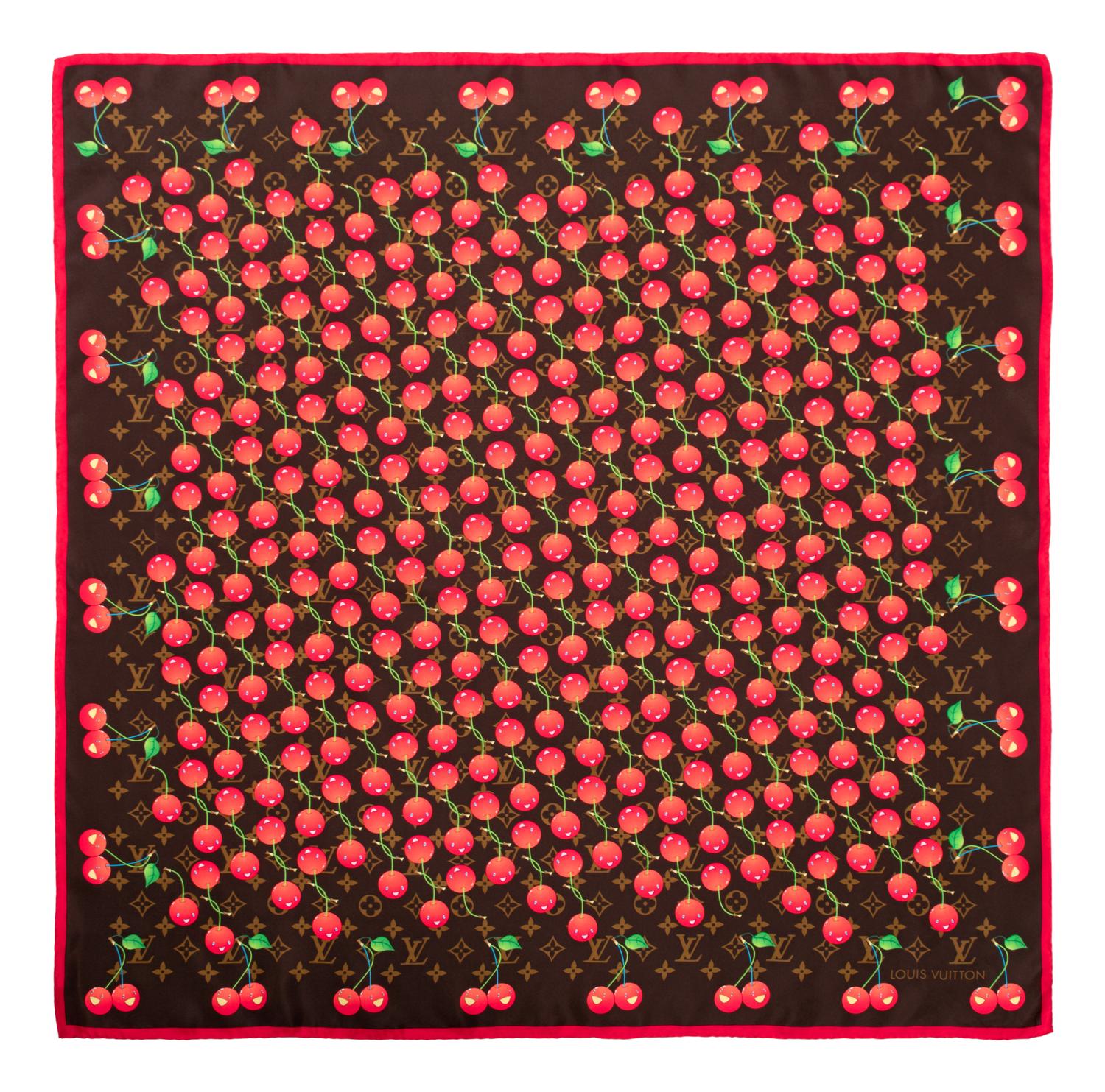 Louis Vuitton Monogram Cerise Silk Scarf, 2005