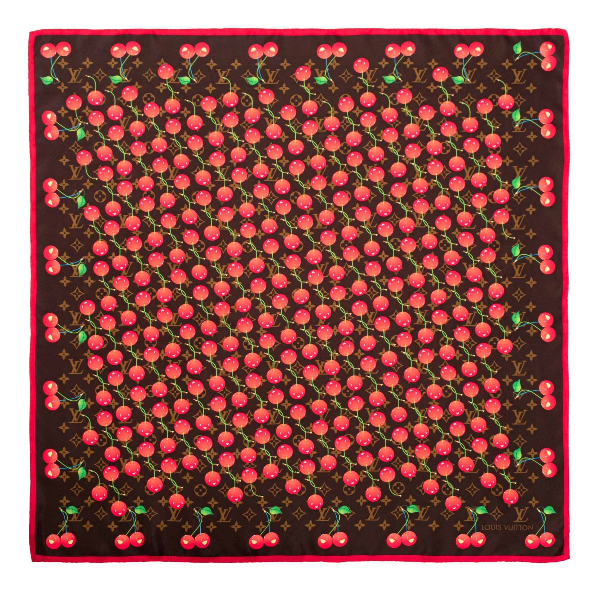 Louis Vuitton Monogram Cerise Silk Scarf, 2005