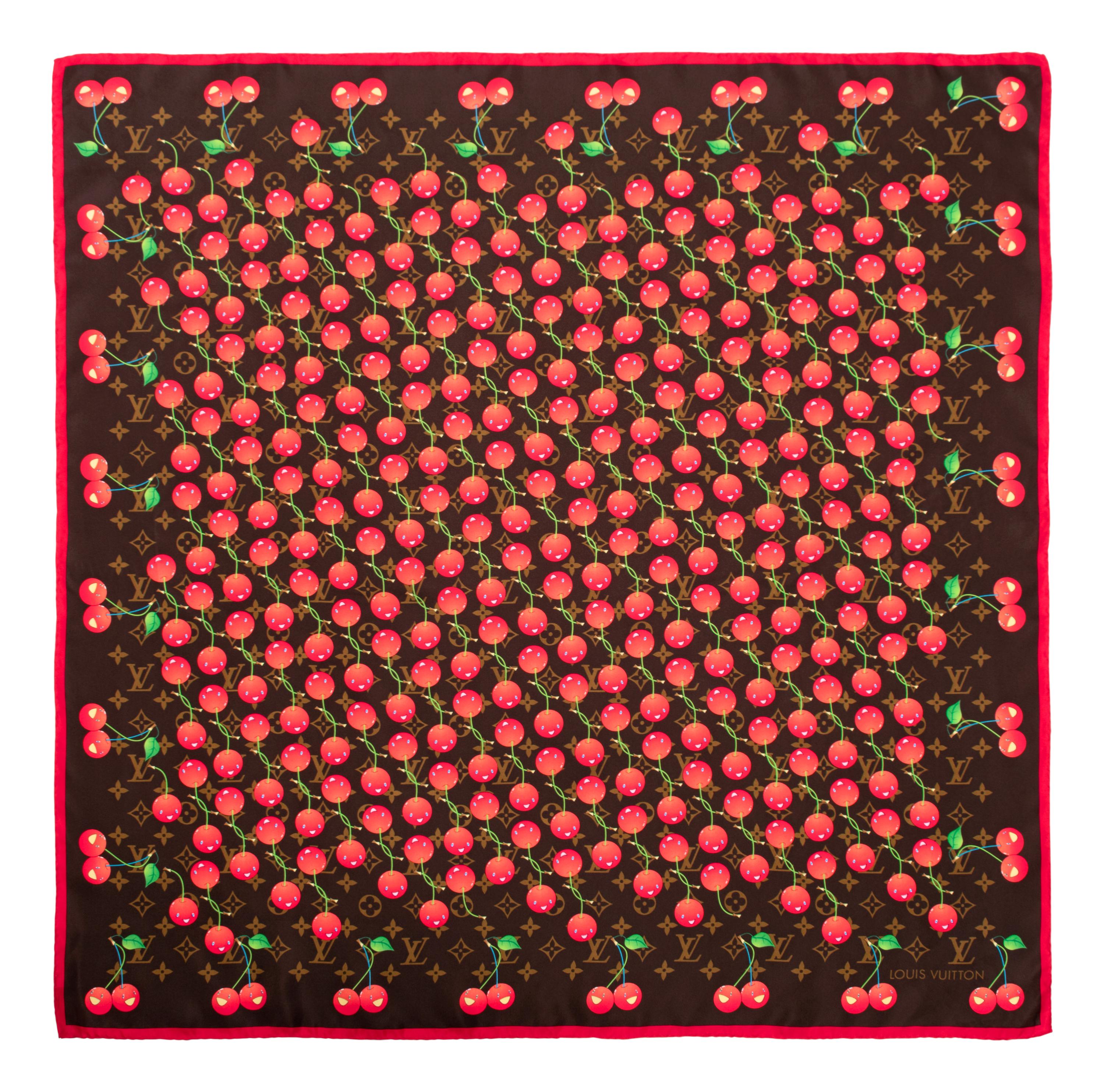 Louis Vuitton Monogram Cerise Silk Scarf, 2005