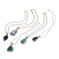 Navajo Sterling Silver Pendants with Inlay