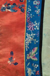 Two Chinese Embroidered Silk Articles