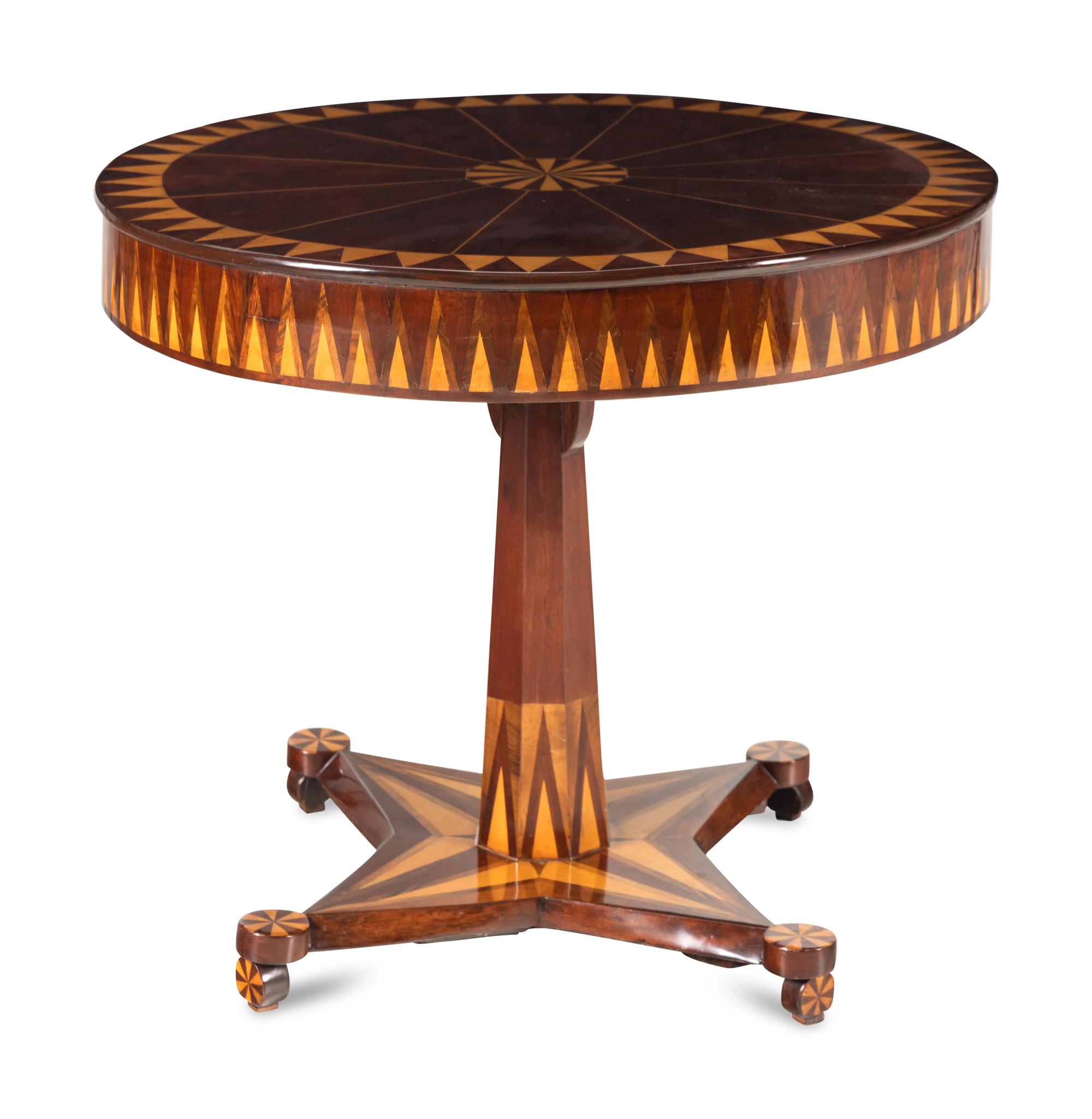 A Contemporary Marquetry Center Table