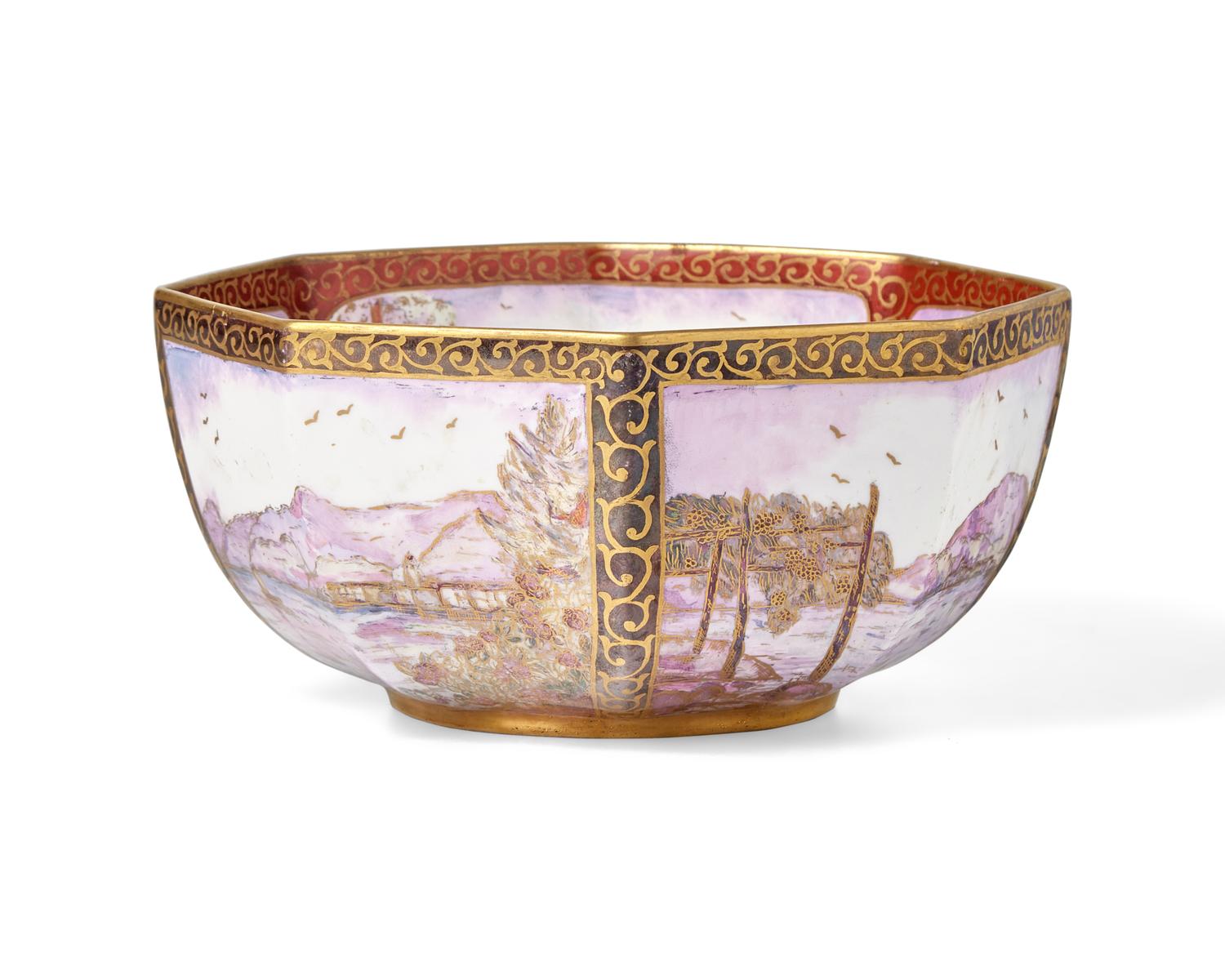 A Wedgwood Lustre Octagonal Serving Bowl