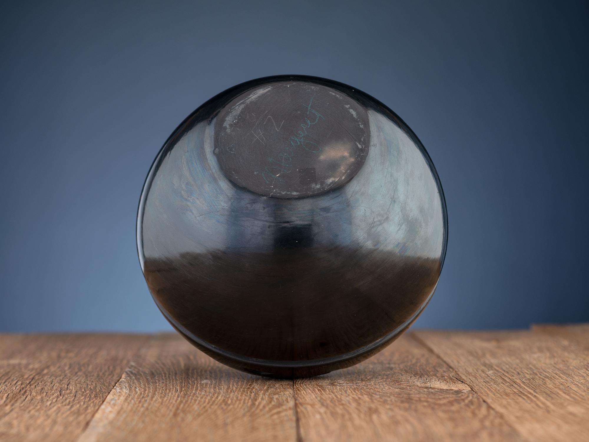 Carved Blackware Pottery Jar