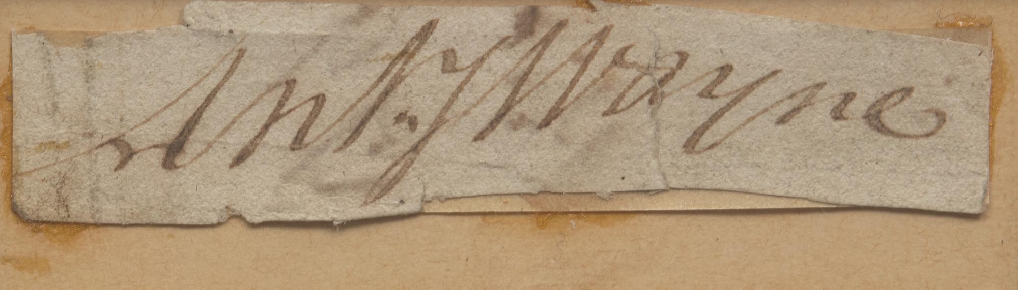 [American Revolution] Wayne, Anthony. Cut Signature