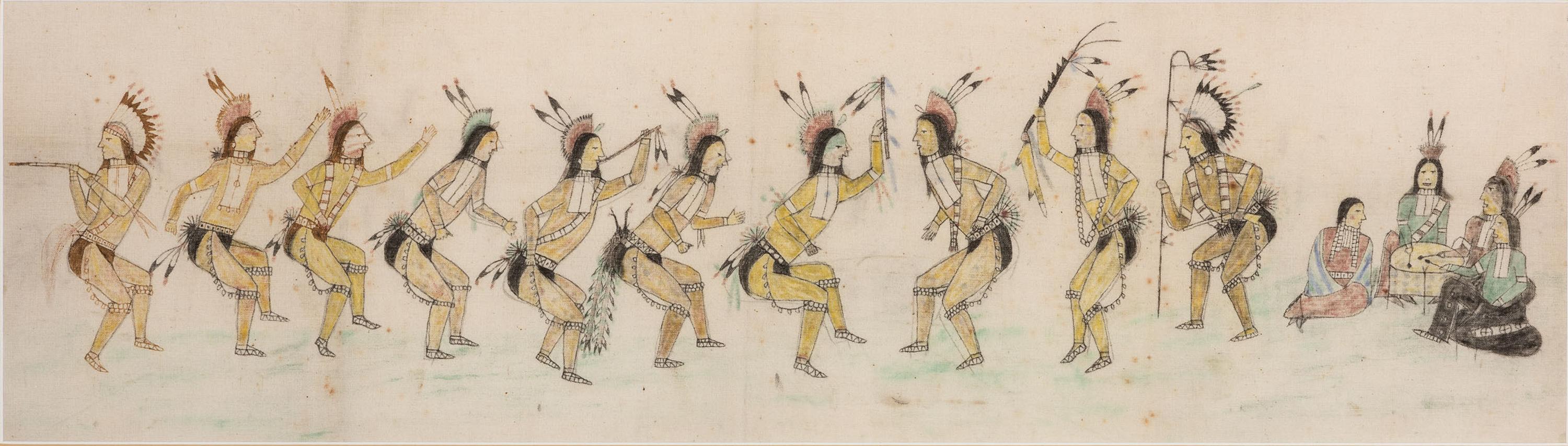 Sioux Painting on Muslin, Grass Dance