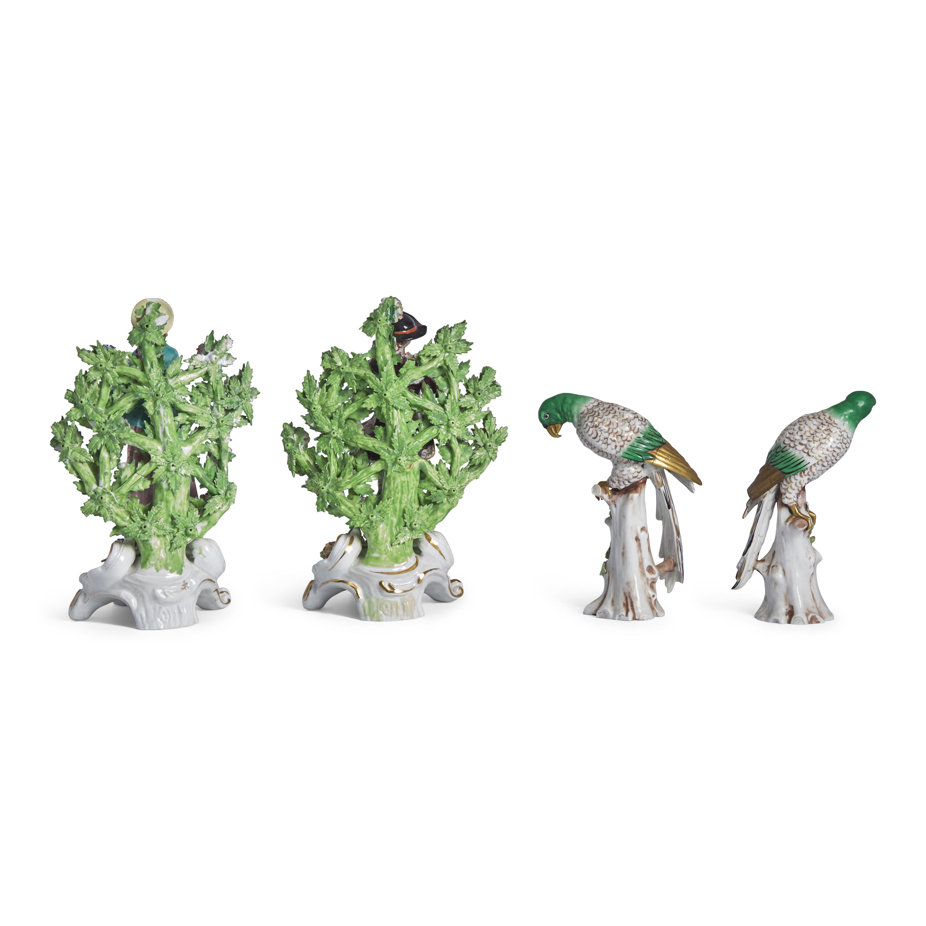 Four English Parcel Gilt Porcelain Figures