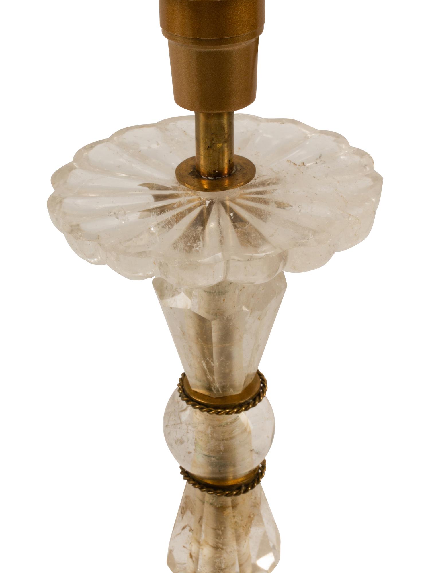 A Pair of Rock Crystal Table Lamps