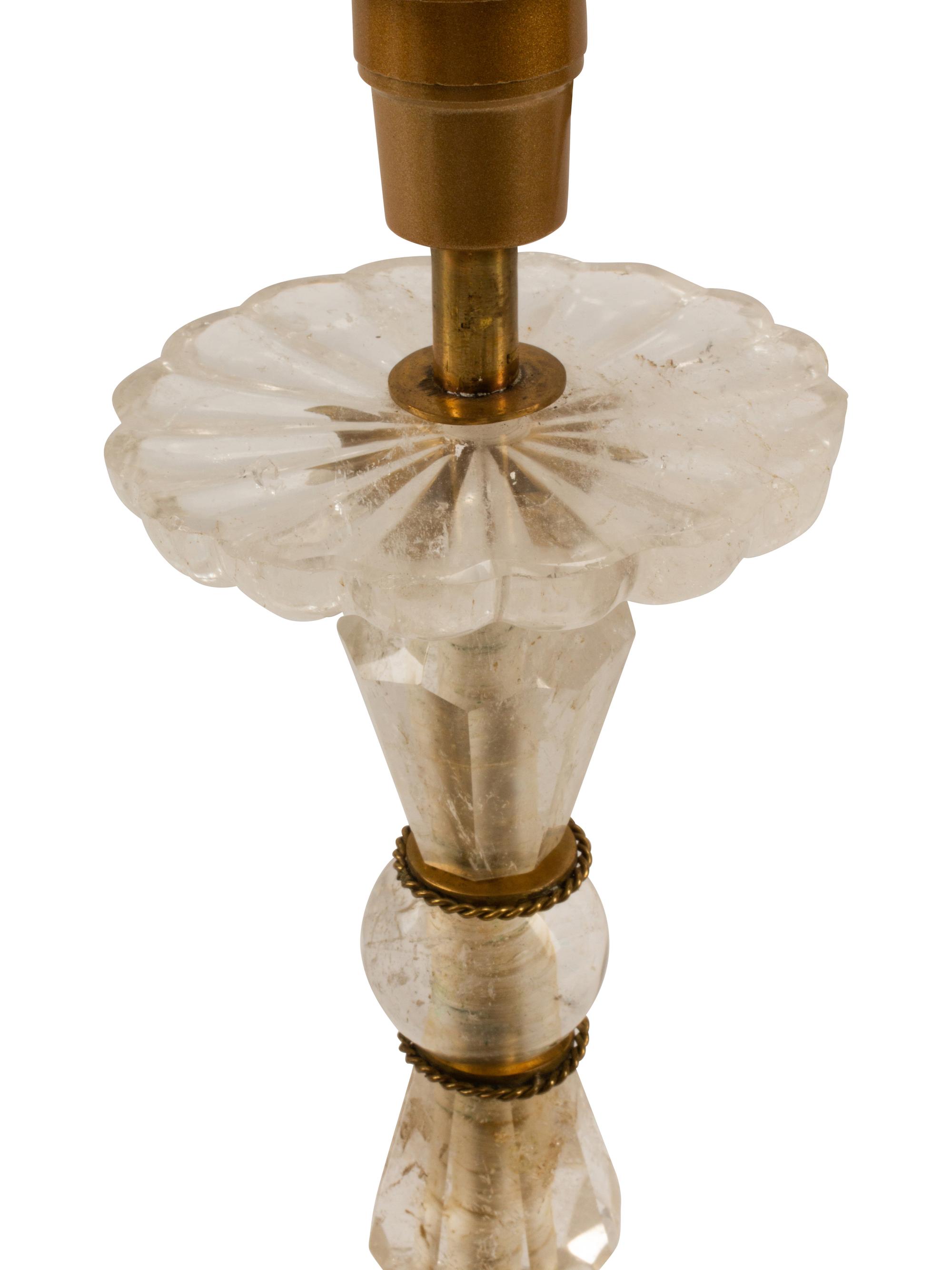A Pair of Rock Crystal Table Lamps
