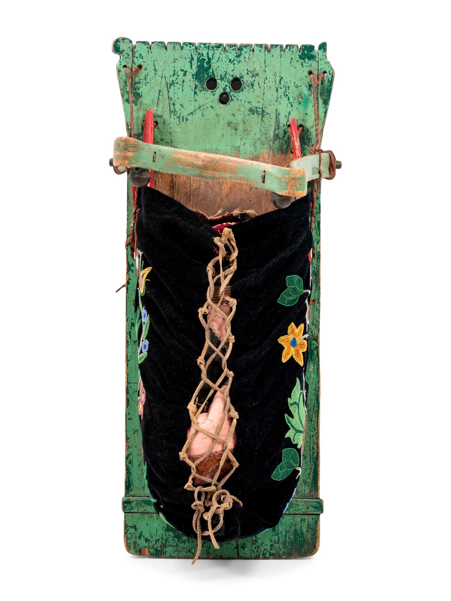 Anishinaabe Child's Wood Cradle, Full Size