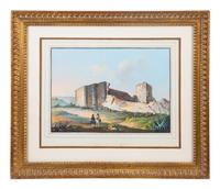Two Continental School Gouache Paintings of Italian Temples — 19th/20TH CENTURY