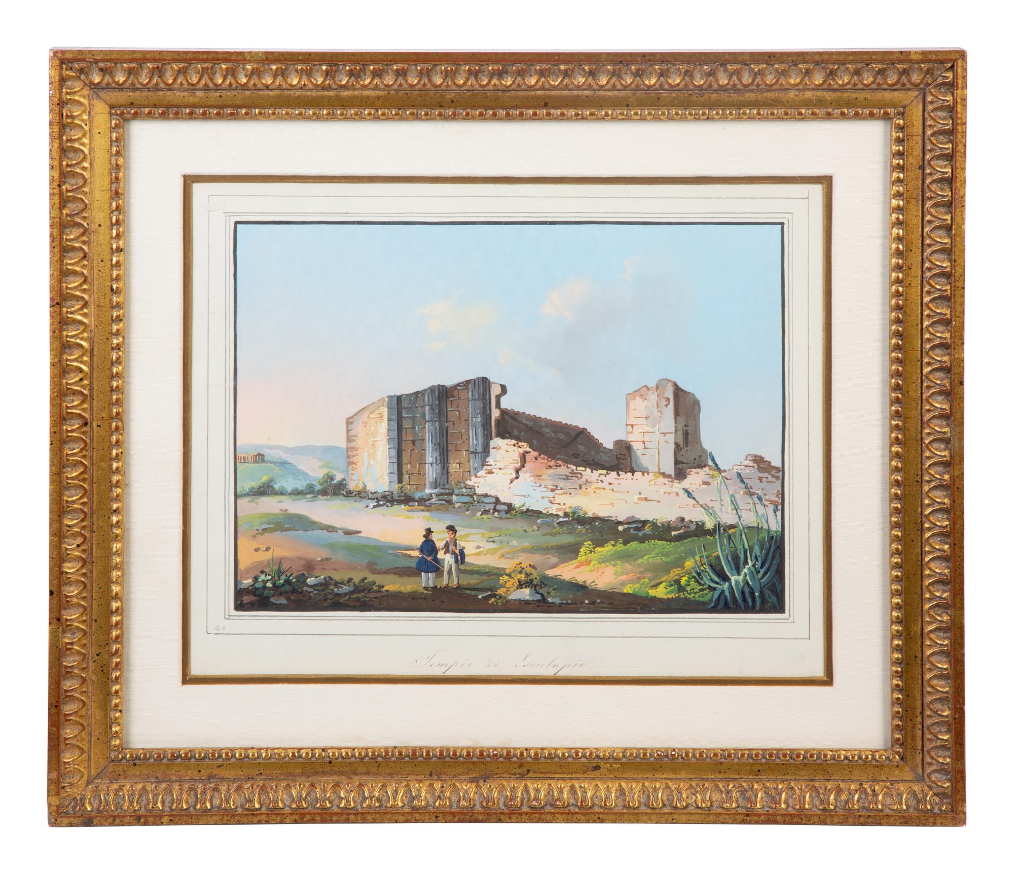 Two Continental School Gouache Paintings of Italian Temples — 19th/20TH CENTURY