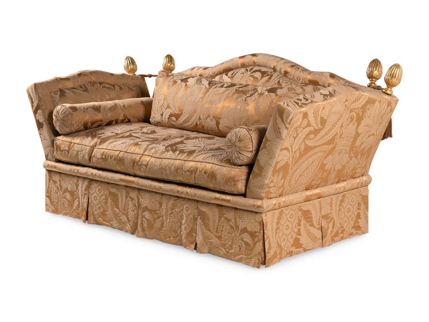 A Damask-Upholstered Knole Sofa