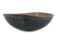 A Turned Wood Bowl in Blue Paint
